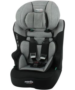Seggiolino Auto Con Cintura Nania Race I 76-140 Cm R129 – Da 3 A 10 Anni – Poggiatesta Regolabile – Base Basculante – Grigio – Prodotto In Francia