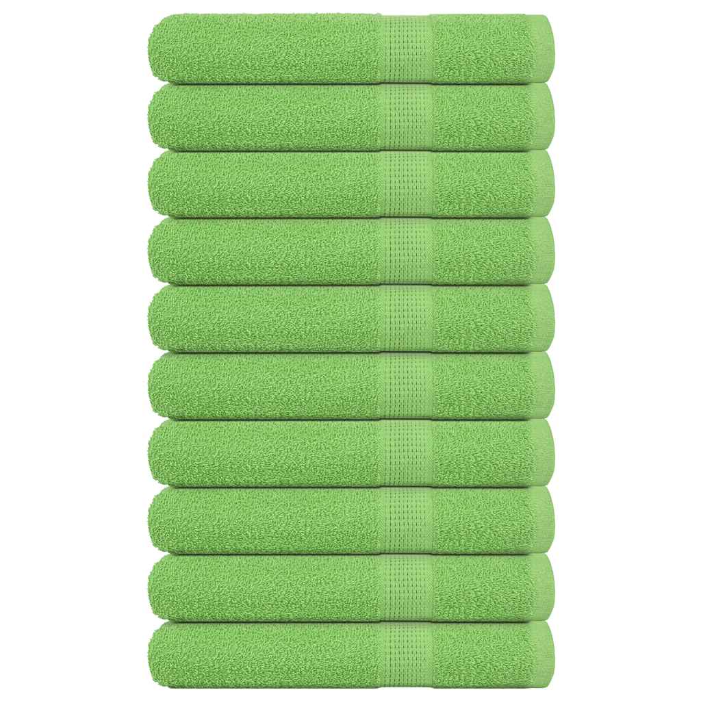 Asciugamani 10 Pz Verde Mela 100x200 Cm 360 G/m² 100% Cotone