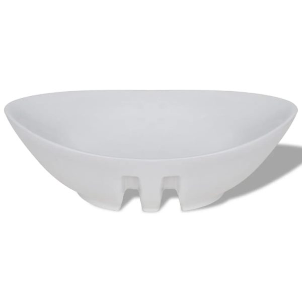Lavello Ovale In Ceramica Di Lusso Con Troppopieno 59 X 38,5 cm - Image 5