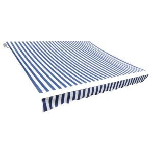 Tenda Parasole In Tela Blu E Bianco 4x3m (telaio Non Incluso)