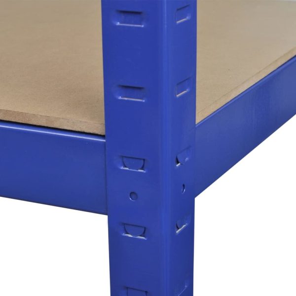 Mensola 5 Strati Blu In Acciaio E Legno Multistrato - Image 6