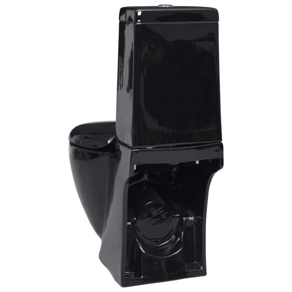 Vaso Wc In Ceramica Da Bagno Rotondo Base Con Scarico Nero - Image 5