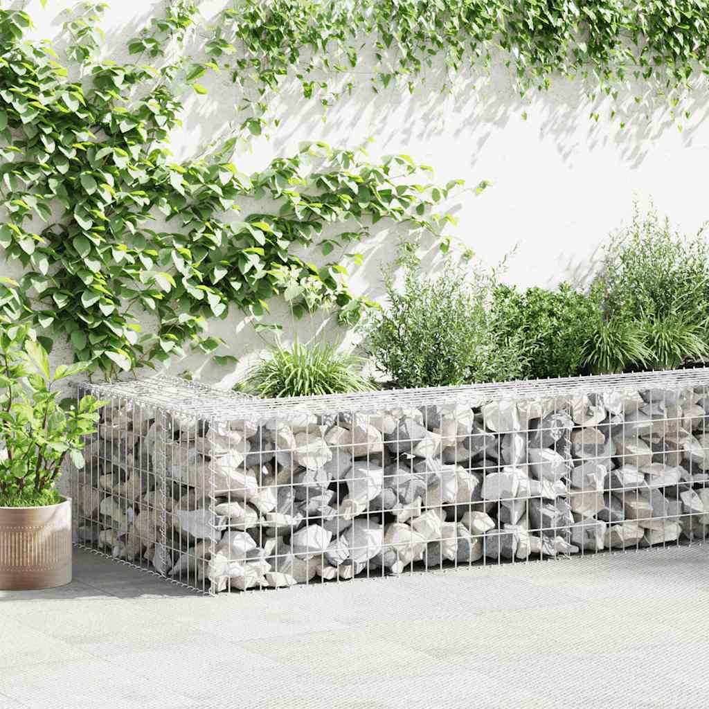 Gabbione Con Copertura In Acciaio Zincato 300x50x50 cm