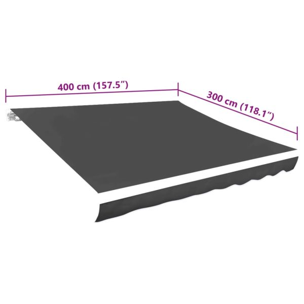 Tendone Parasole In Tela Antracite 400x300 cm - Image 5