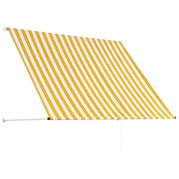 Tenda Da Sole Retrattile 200x150 Cm Giallo E Bianco - Image 4