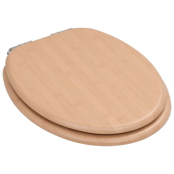 Tavoletta Wc Coperchio Chiusura Morbida Mdf Design A Bambù - Image 3