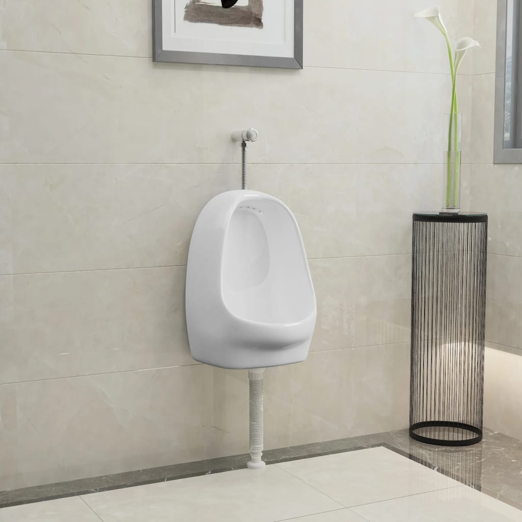 Orinatoio Sospeso Con Sciacquone In Ceramica Bianco