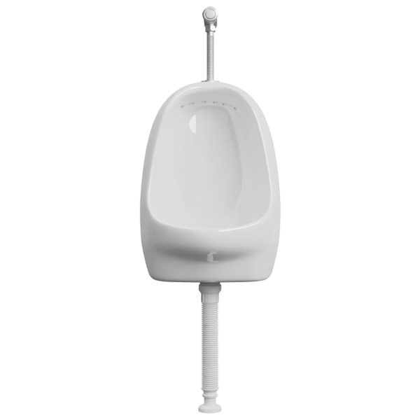 Orinatoio Sospeso Con Sciacquone In Ceramica Bianco - Image 4