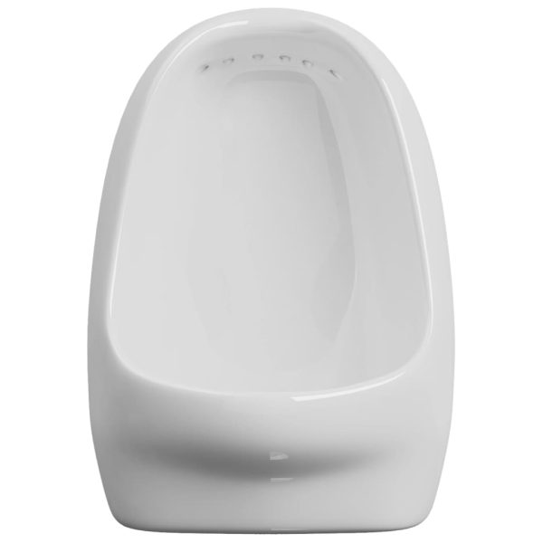 Orinatoio Sospeso Con Sciacquone In Ceramica Bianco - Image 6