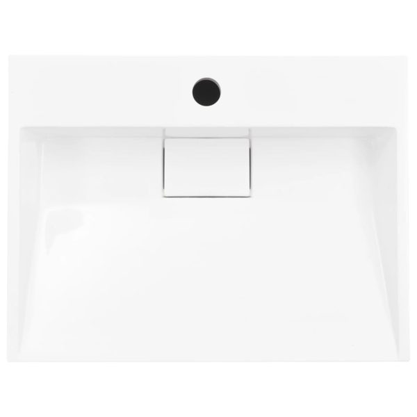 Lavandino 50x38x13 Cm Blocco In Marmo/minerale Bianco - Image 4