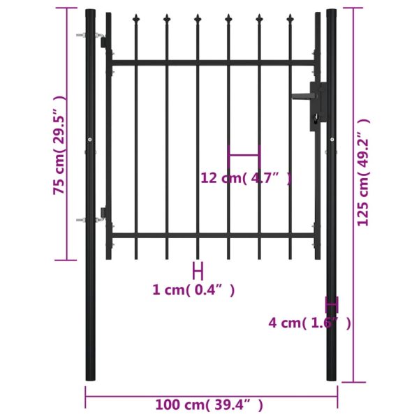 Cancello Per Recinzioni Con Design A Lance 100x75 cm - Image 5