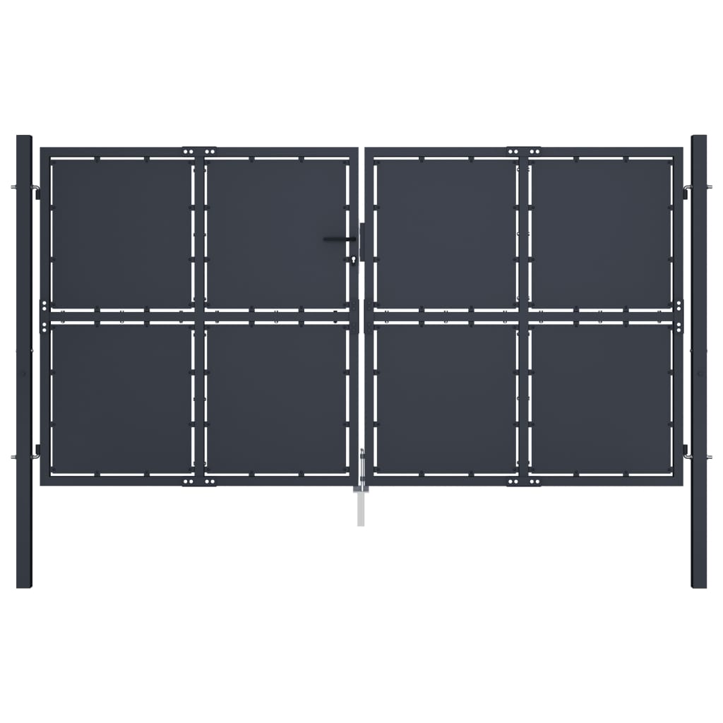 Cancello Per Giardino In Acciaio 300x150 Cm Antracite