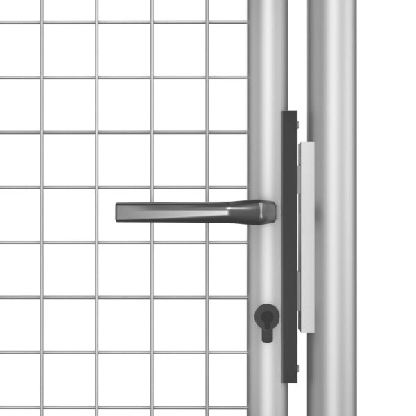 Cancello Per Giardino In Acciaio Zincato 105x250cm Argento - Image 4