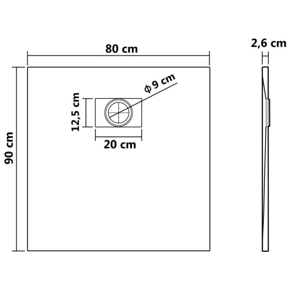 Piatto Doccia In Smc Bianco 90x80 cm - Image 6