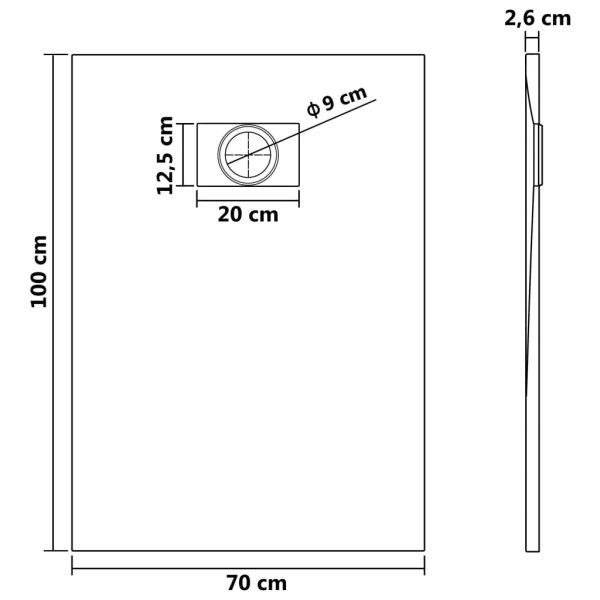 Piatto Doccia In Smc Bianco 100x70 cm - Image 6
