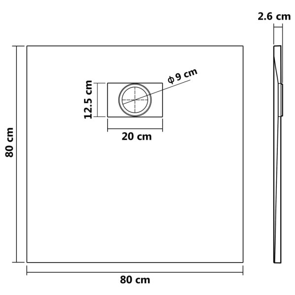 Piatto Doccia In Smc Nero 80x80 cm - Image 6