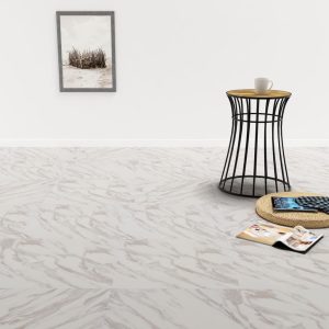 Listoni Per Pavimenti Autoadesivi In Pvc 5,11 M² Marmo Bianco