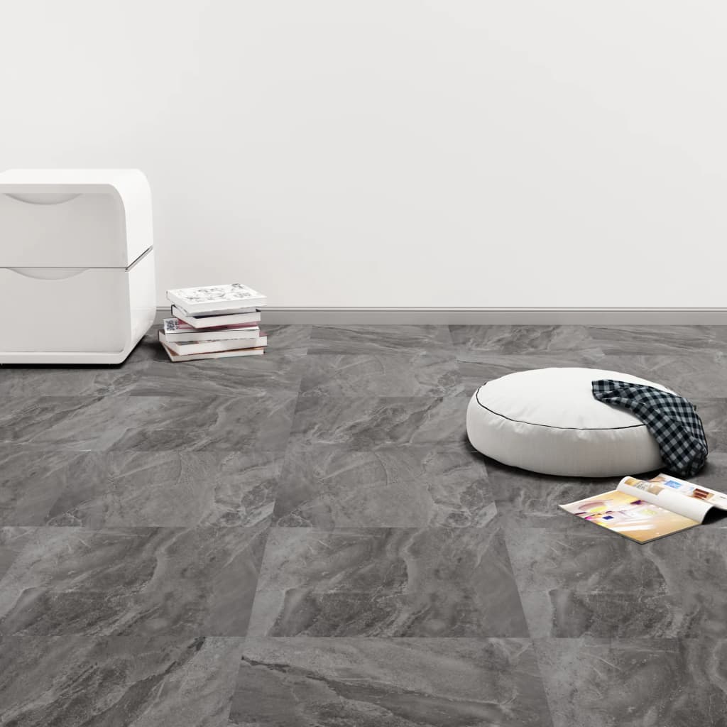 Listoni Per Pavimenti Autoadesivi In Pvc 5,11m² Nero Con Motivo