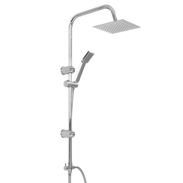 Set Per Doccia A Doppio Soffione Con Doccetta Acciaio Inox - Image 4
