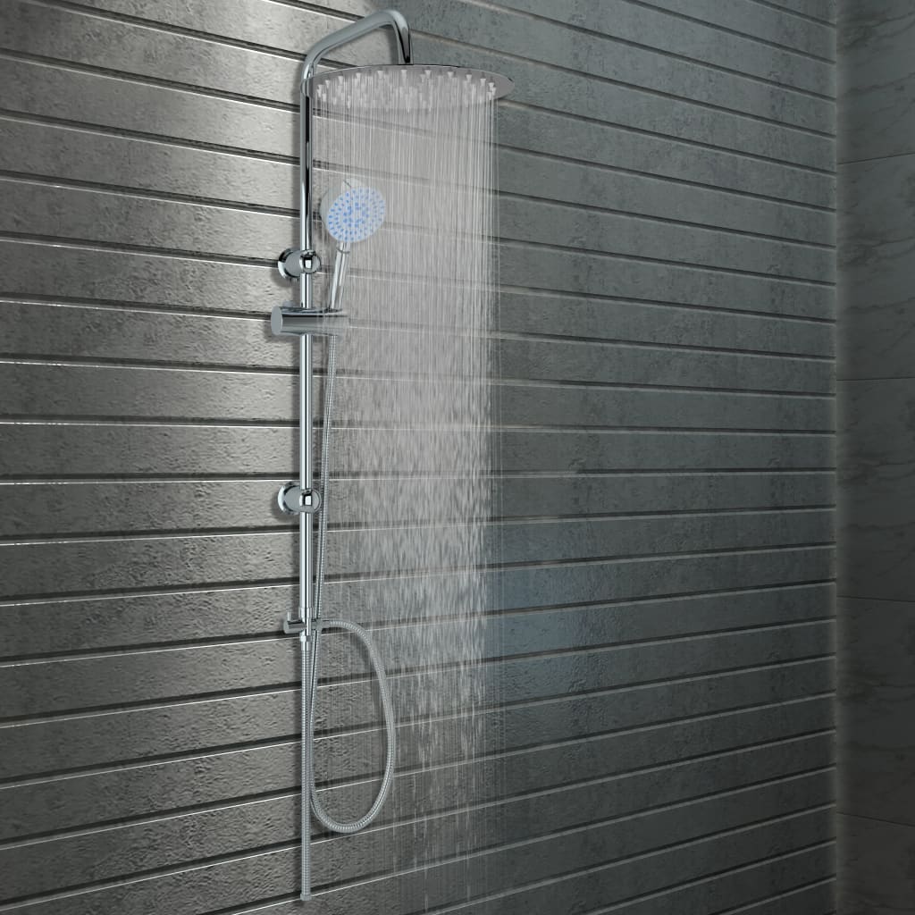 Set Per Doccia A Doppio Soffione Con Doccetta Acciaio Inox