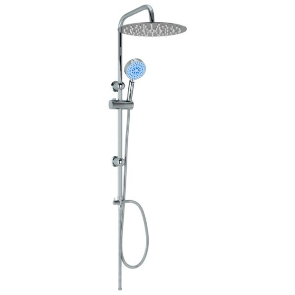 Set Per Doccia A Doppio Soffione Con Doccetta Acciaio Inox - Image 3