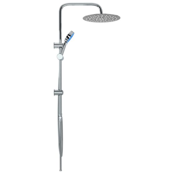 Set Per Doccia A Doppio Soffione Con Doccetta Acciaio Inox - Image 4