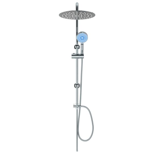 Set Per Doccia A Doppio Soffione Con Doccetta Acciaio Inox - Image 5