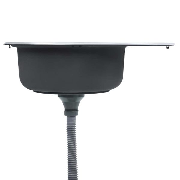 Lavello Da Cucina Con Filtro E Sifone Ovale In Acciaio Inox - Image 4