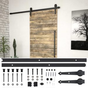 Kit Di Binari Per Porte Scorrevoli Skien 200 Cm Acciaio Nero