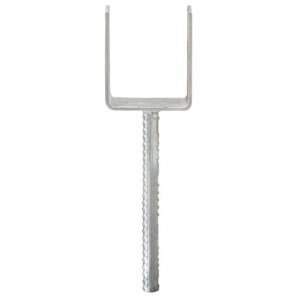 Picchetti Per Recinzione 6 Pz Argento 10x6x30cm Acciaio Zincato - Image 3