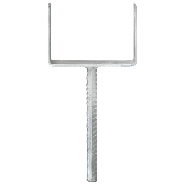 Picchetti Per Recinzione 6 Pz Argento 14x6x30cm Acciaio Zincato - Image 3