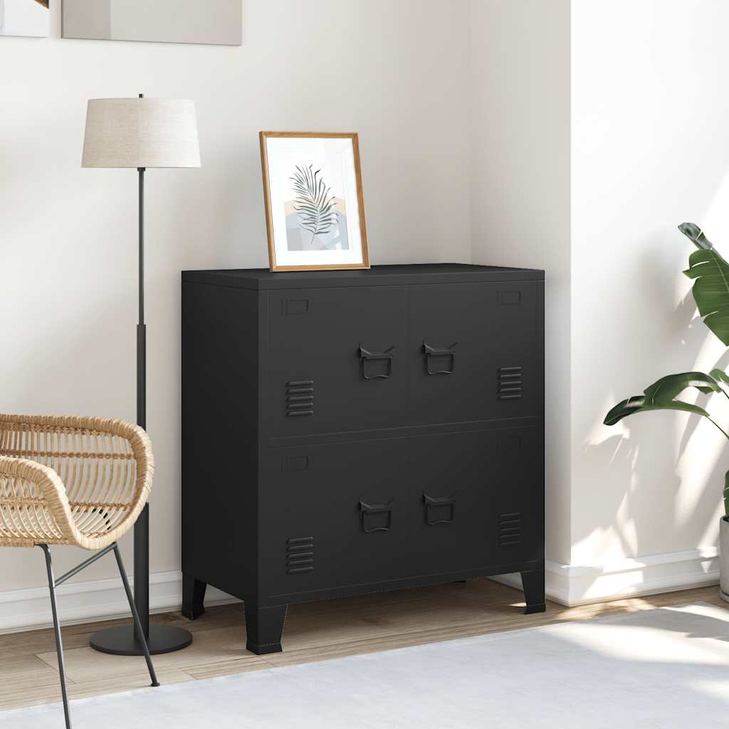Armadio Classificatore Industriale Nero 75x40x80 Cm In Acciaio