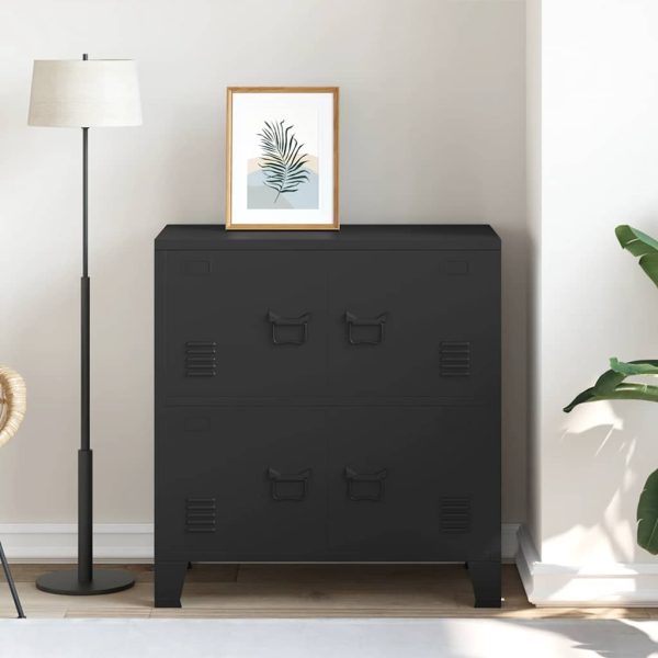 Armadio Classificatore Industriale Nero 75x40x80 Cm In Acciaio - Image 3