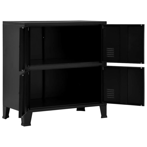 Armadio Classificatore Industriale Nero 75x40x80 Cm In Acciaio - Image 4