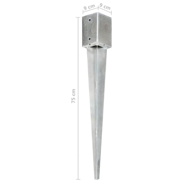 Picchetti Di Terra 2 Pz Argento 9x9x75 Cm In Acciaio Zincato - Image 6