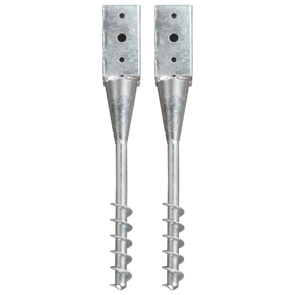 Picchetti Di Terra 2 Pz Argento 7x7x56 Cm In Acciaio Zincato