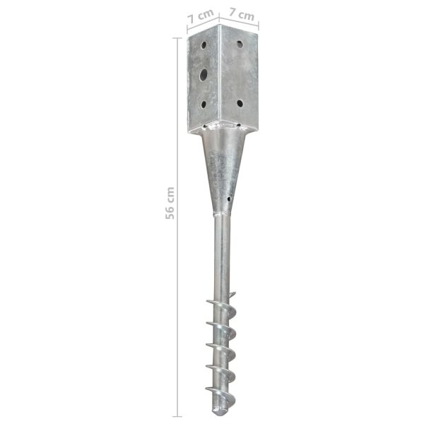 Picchetti Di Terra 2 Pz Argento 7x7x56 Cm In Acciaio Zincato - Image 6