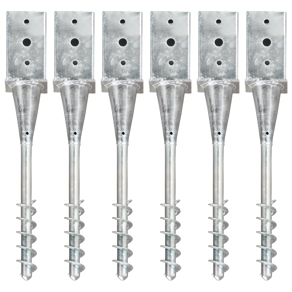 Picchetti Di Terra 6 Pz Argento 8x8x57 Cm In Acciaio Zincato