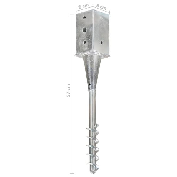 Picchetti Di Terra 6 Pz Argento 8x8x57 Cm In Acciaio Zincato - Image 6
