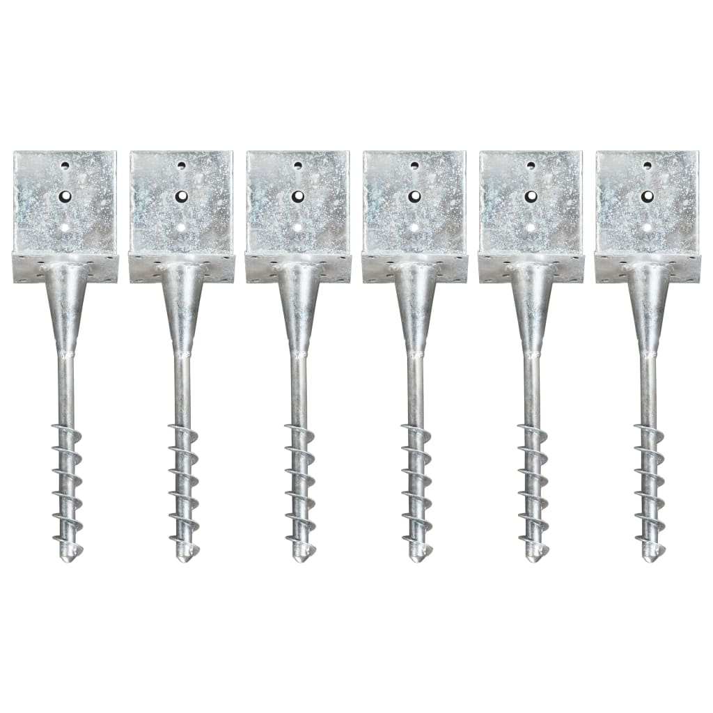 Picchetti Di Terra 6 Pz Argento 14x14x58 Cm In Acciaio Zincato