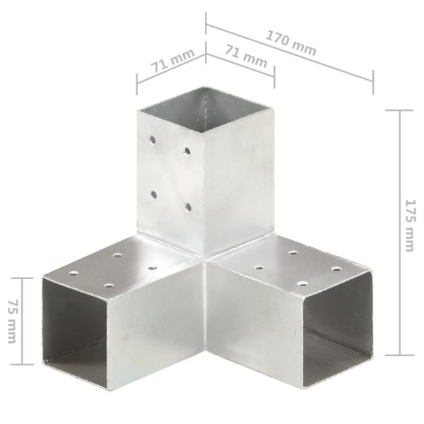 Connettore Per Pali A Forma Di Y In Metallo Zincato 71x71 mm - Image 5