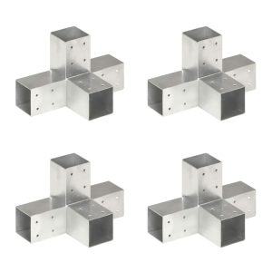 Connettori Per Pali A Forma Di X 4 Pz In Metallo Zincato 71x71 mm