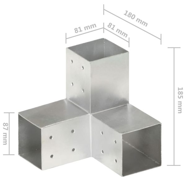 Connettori Per Pali A Forma Di Y 4 Pz Metallo Zincato 81x81 mm - Image 6