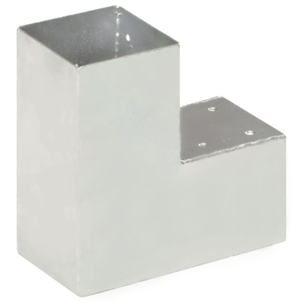 Connettori Per Pali A Forma Di L 4 Pz Metallo Zincato 91x91 mm - Image 4