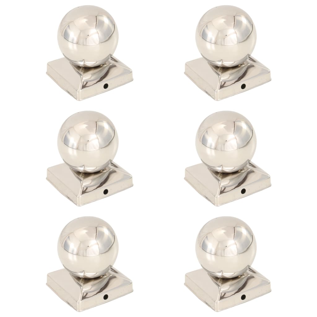 Tappi Per Pali 6 Pz Estremità A Globo In Acciaio Inox 91x91 mm