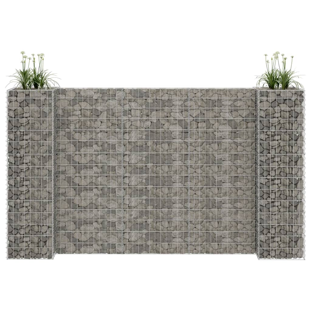 Gabbione Fioriera Ad "h" In Filo Di Acciaio 260x40x150 cm