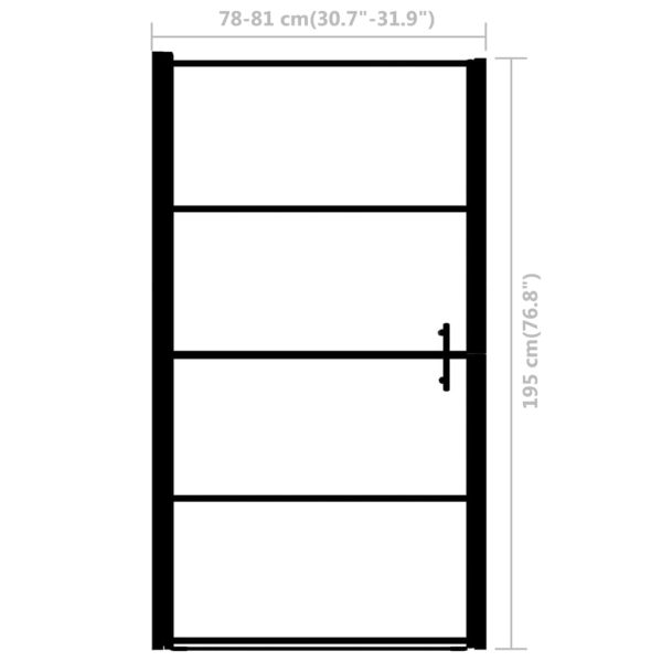 Porta Per Doccia In Vetro Temperato 81x195 Cm Nera - Image 6