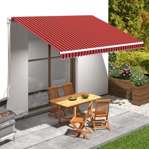 Tenda Da Sole In Tela Arancione E Marrone 450x300 cm