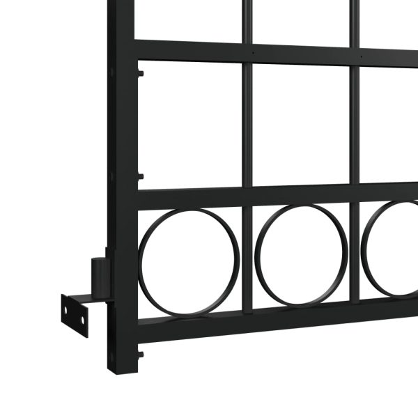 Cancello Per Recinzione Ad Arco In Acciaio 89x200 Cm Nero - Image 3
