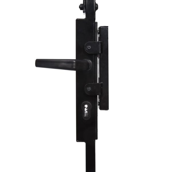 Cancello Per Recinzione Ad Arco Con 2 Pali 105x204 Cm Nero - Image 4